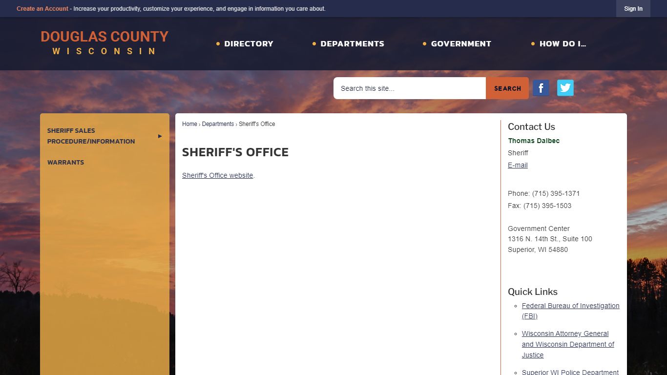 Sheriff's Office | Douglas County, WI - Official Website